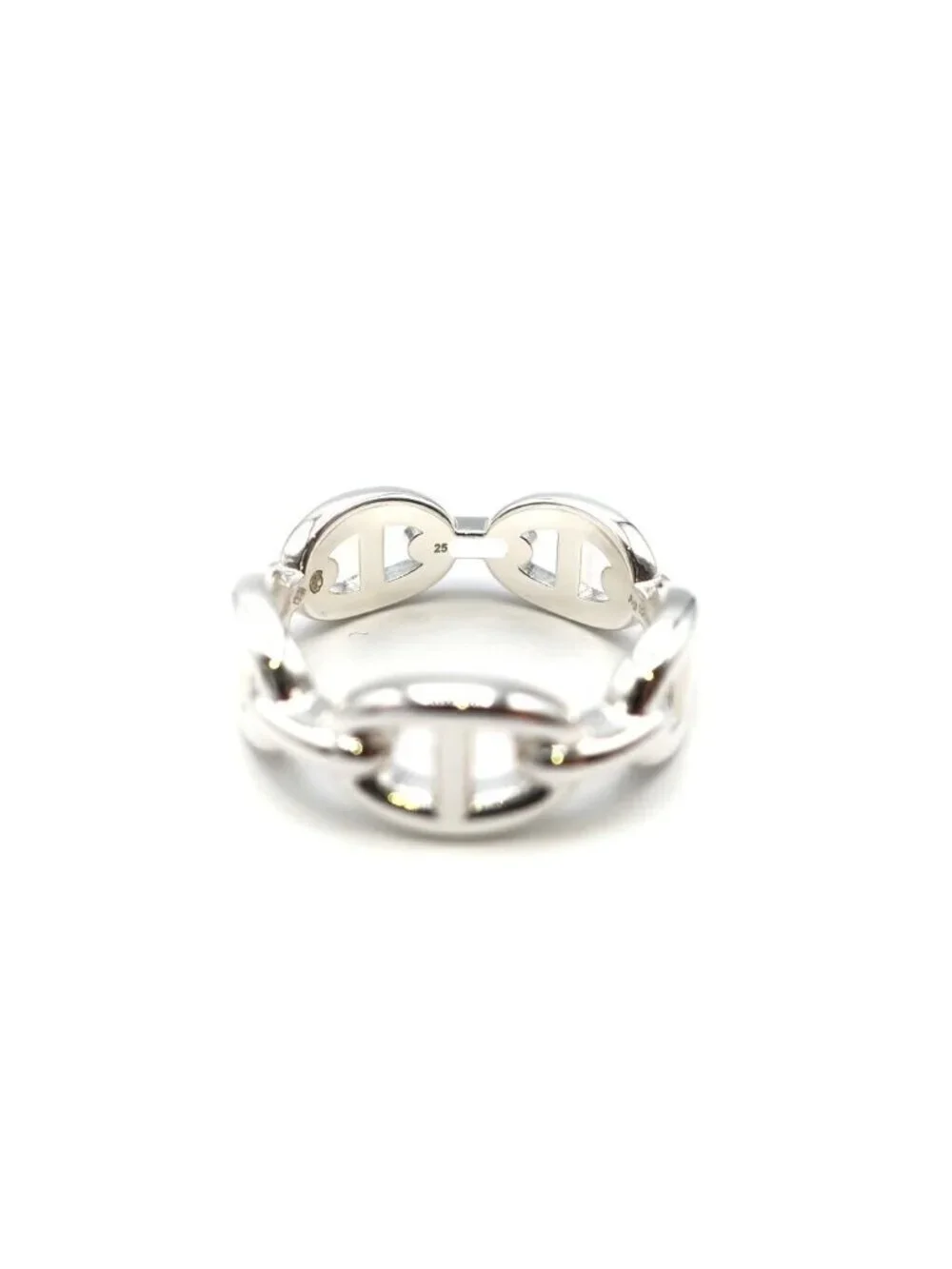 Hermes Chaine D'ancre Enchainee Ring PM Small Silver